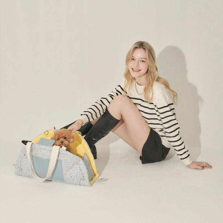 ※予約販売【foreverybari】Tweed Park Bag（Sky Blue）