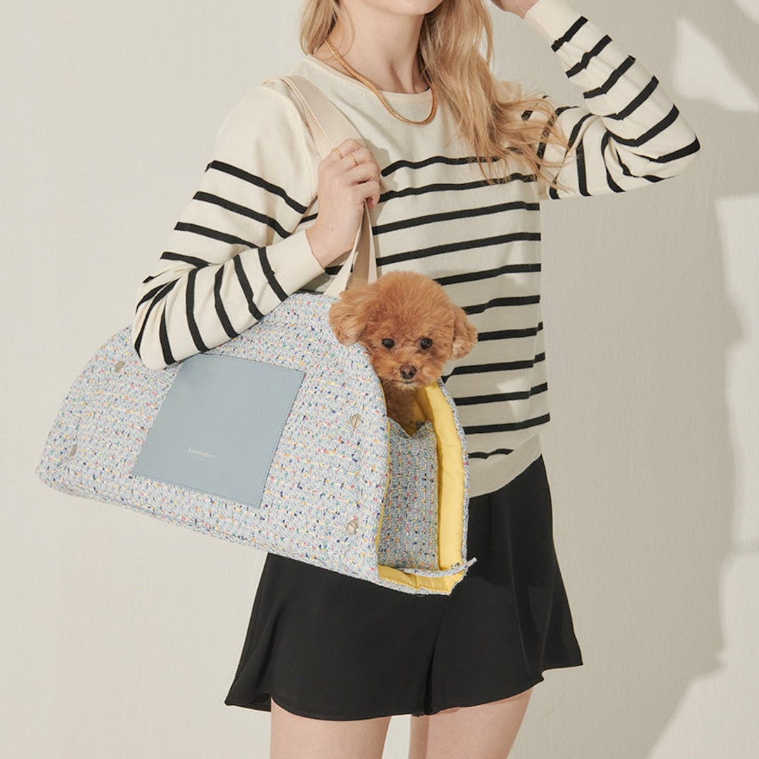 ※予約販売【foreverybari】Tweed Park Bag（Sky Blue）