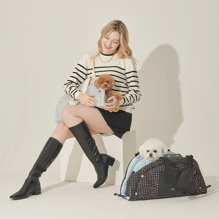 ※予約販売【foreverybari】Tweed Park Bag（Black）