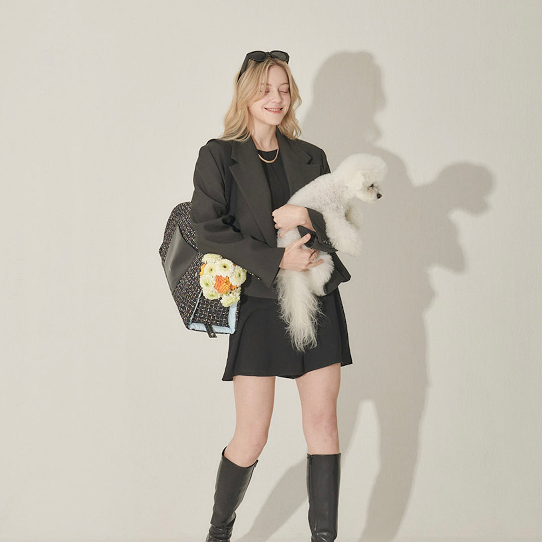 ※予約販売【foreverybari】Tweed Park Bag（Black）