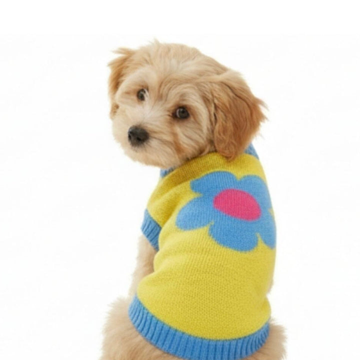 即納【TOOF】Puppy Daisy Cotton Knit Vest（Yellow）