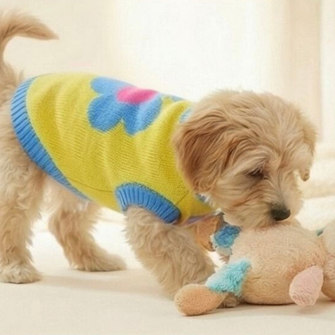 即納【TOOF】Puppy Daisy Cotton Knit Vest（Yellow）