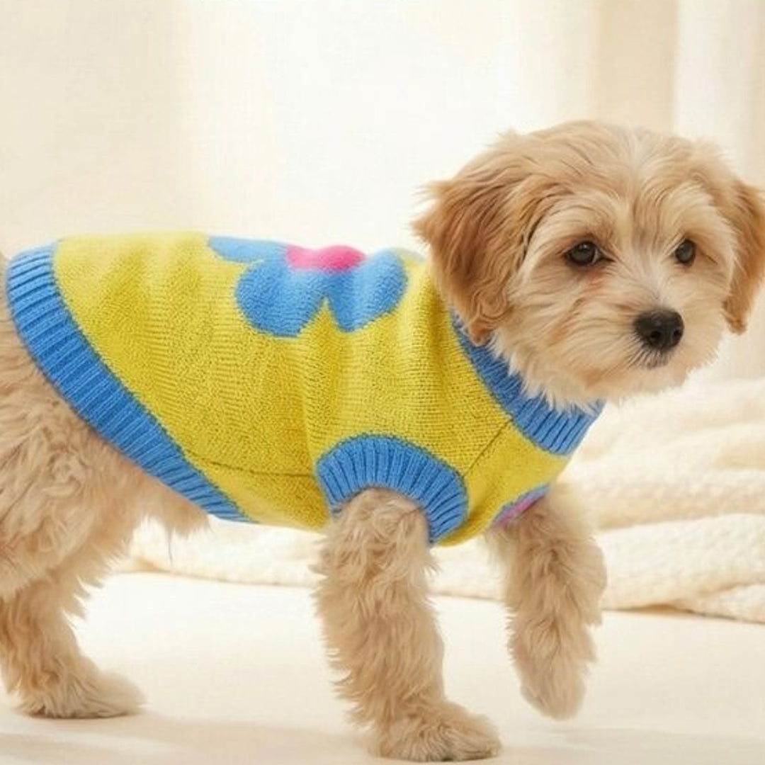 即納【TOOF】Puppy Daisy Cotton Knit Vest（Yellow）