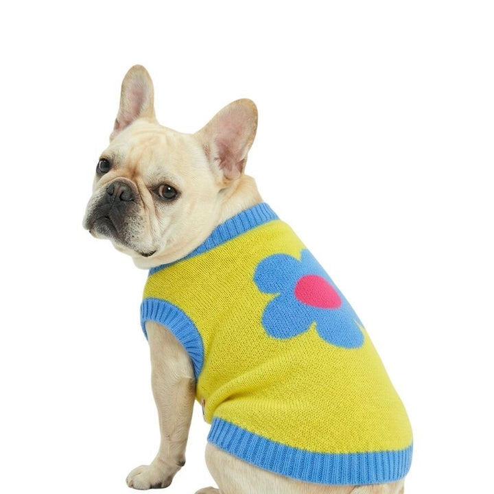 即納【TOOF】Puppy Daisy Cotton Knit Vest（Yellow）