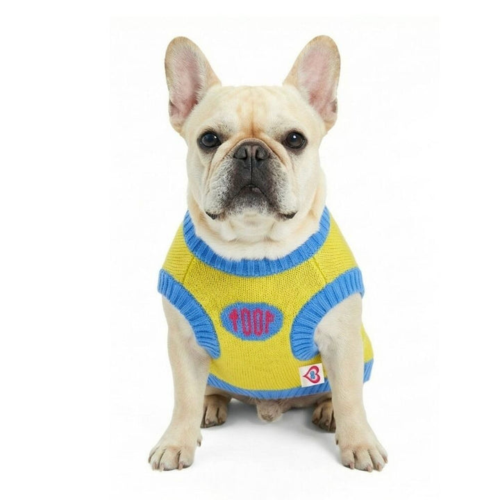 即納【TOOF】Puppy Daisy Cotton Knit Vest（Yellow）