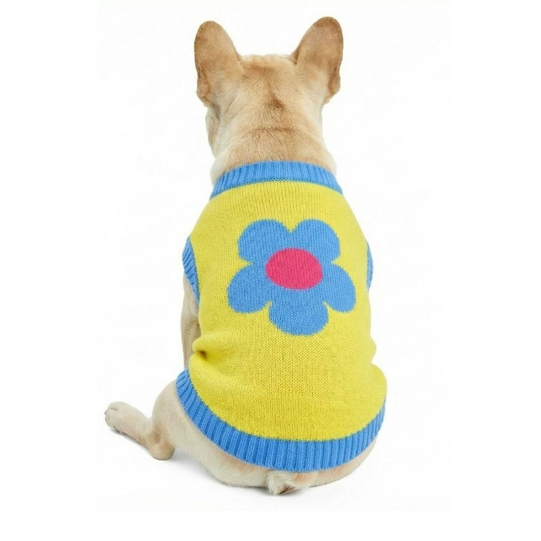 即納【TOOF】Puppy Daisy Cotton Knit Vest（Yellow）