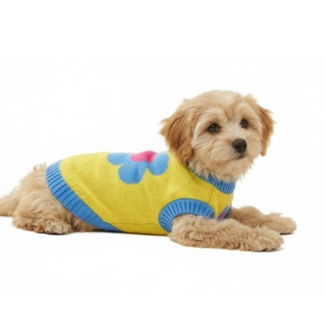 即納【TOOF】Puppy Daisy Cotton Knit Vest（Yellow）