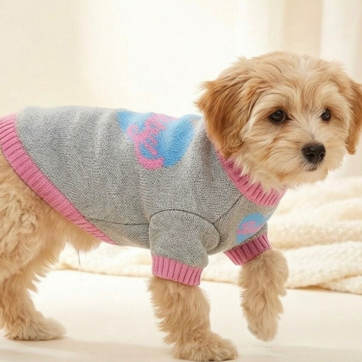 即納【TOOF】Baby Heart Sweater（Gray / Pink）