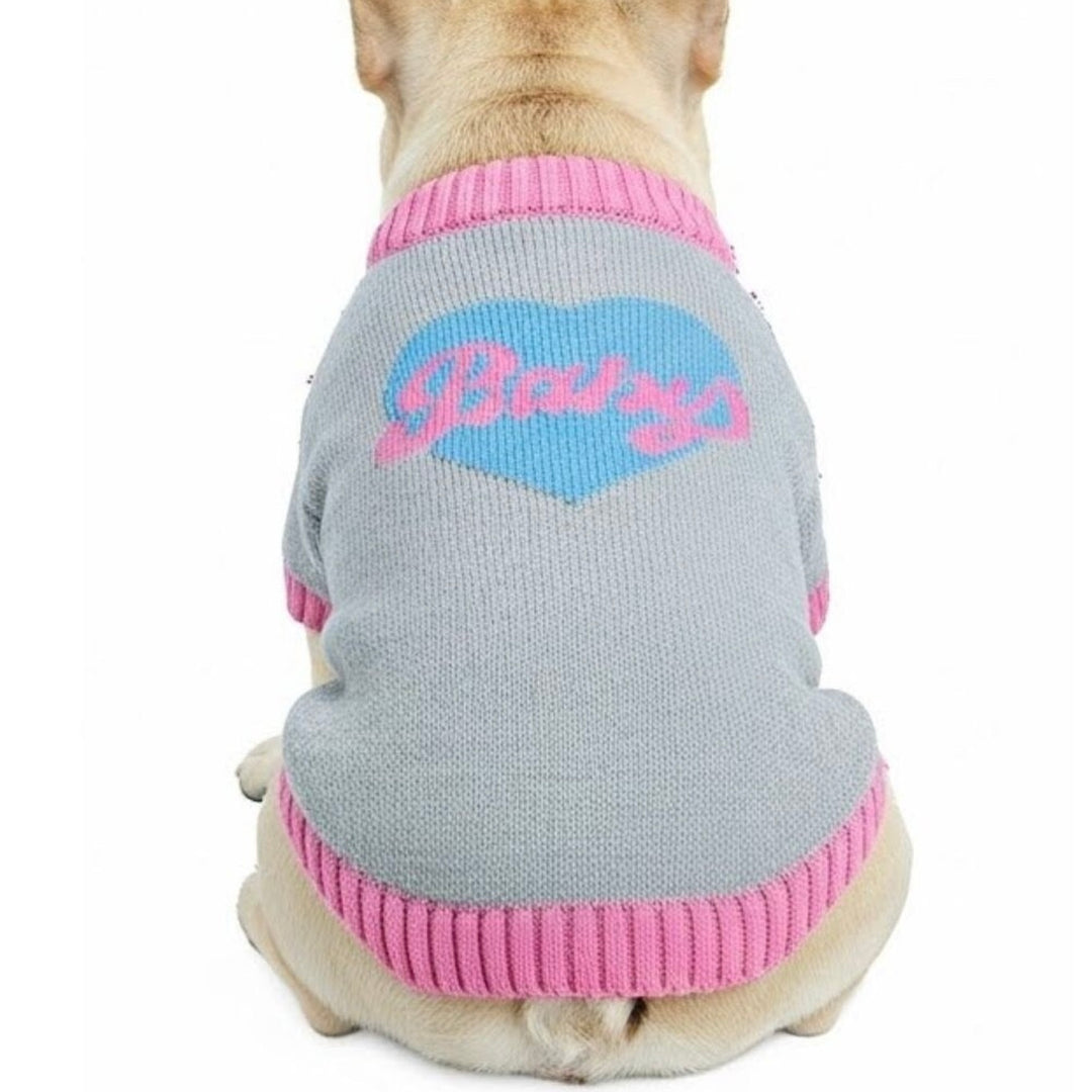 即納【TOOF】Baby Heart Sweater（Gray / Pink）