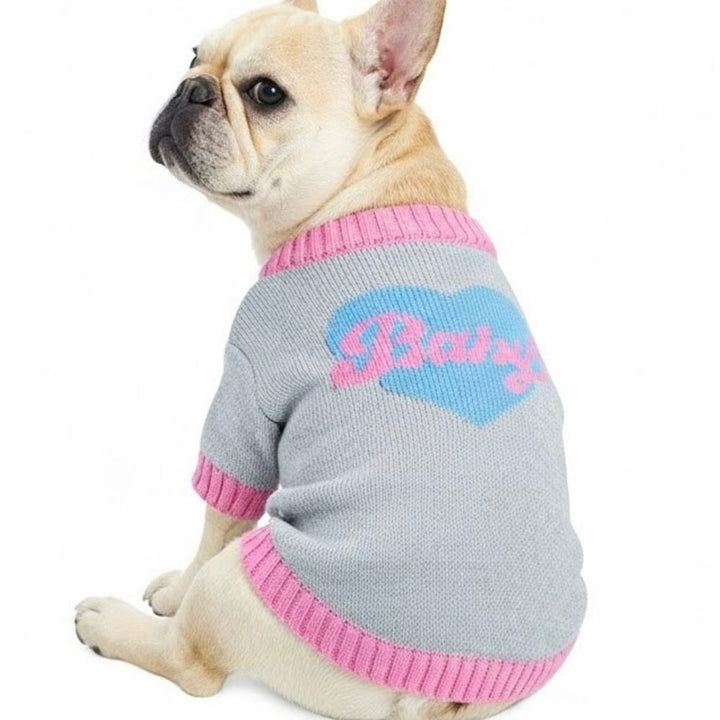即納【TOOF】Baby Heart Sweater（Gray / Pink）