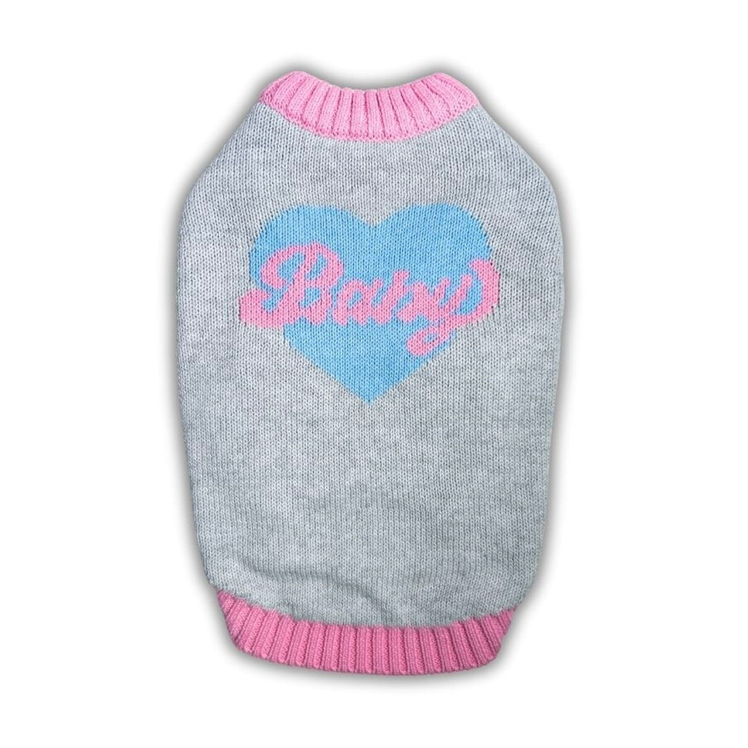 即納【TOOF】Baby Heart Sweater（Gray / Pink）