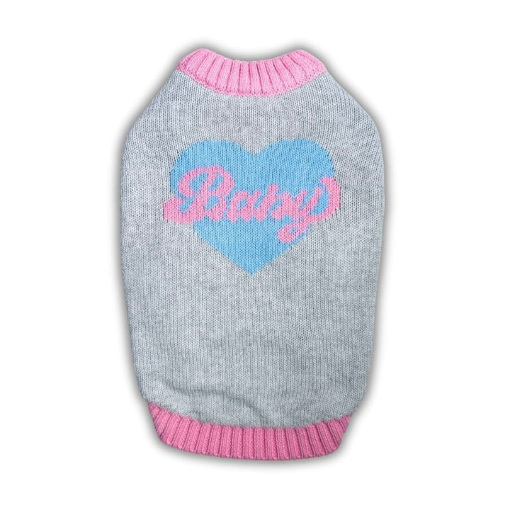 即納【TOOF】Baby Heart Sweater（Gray / Pink）