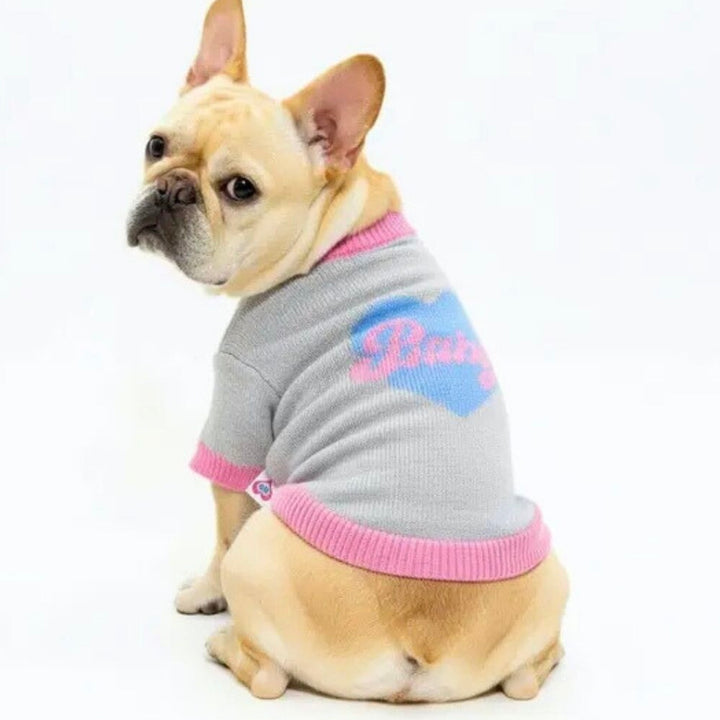 即納【TOOF】Baby Heart Sweater（Gray / Pink）