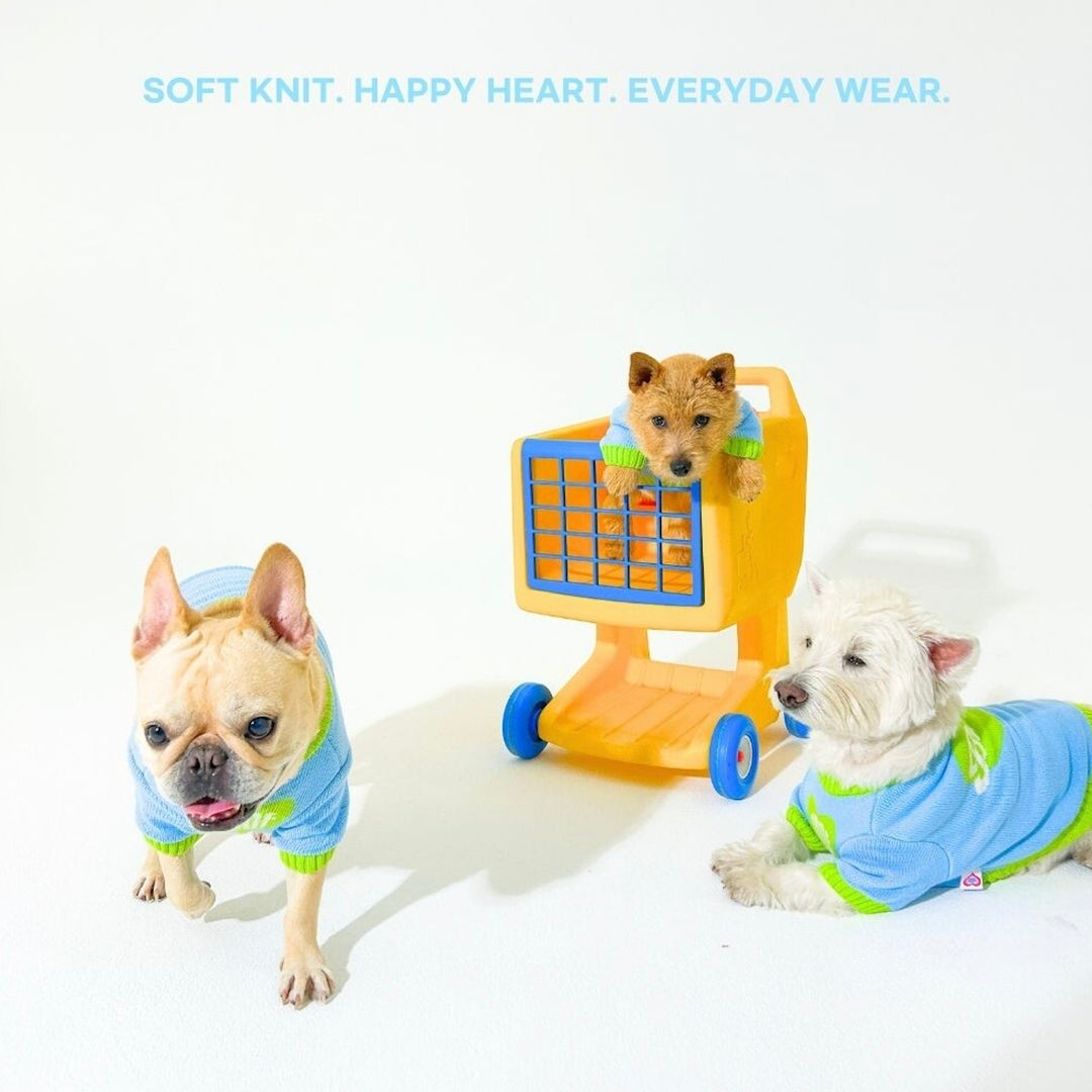 即納【TOOF】Baby Heart Sweater（Green / Blue）