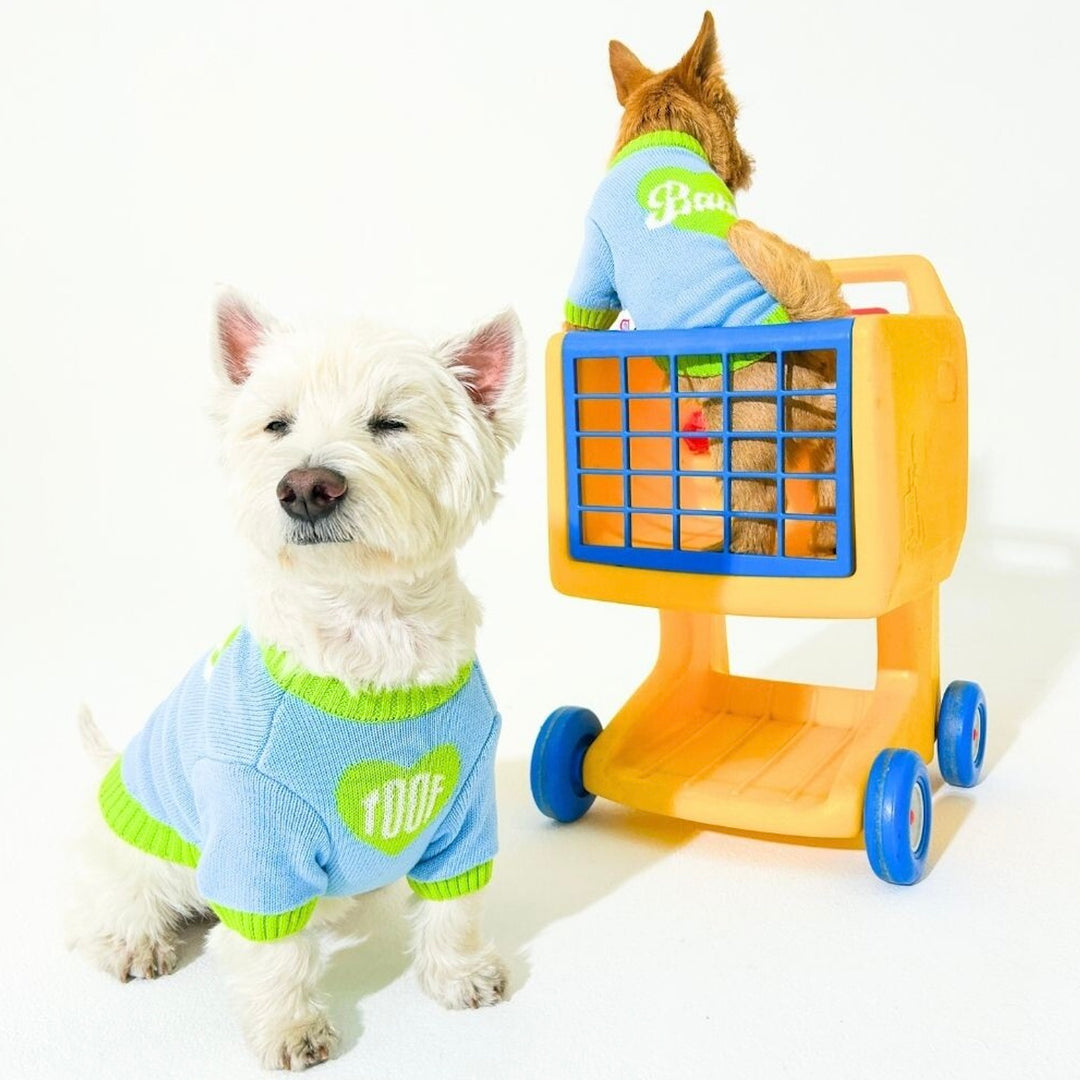 即納【TOOF】Baby Heart Sweater（Green / Blue）