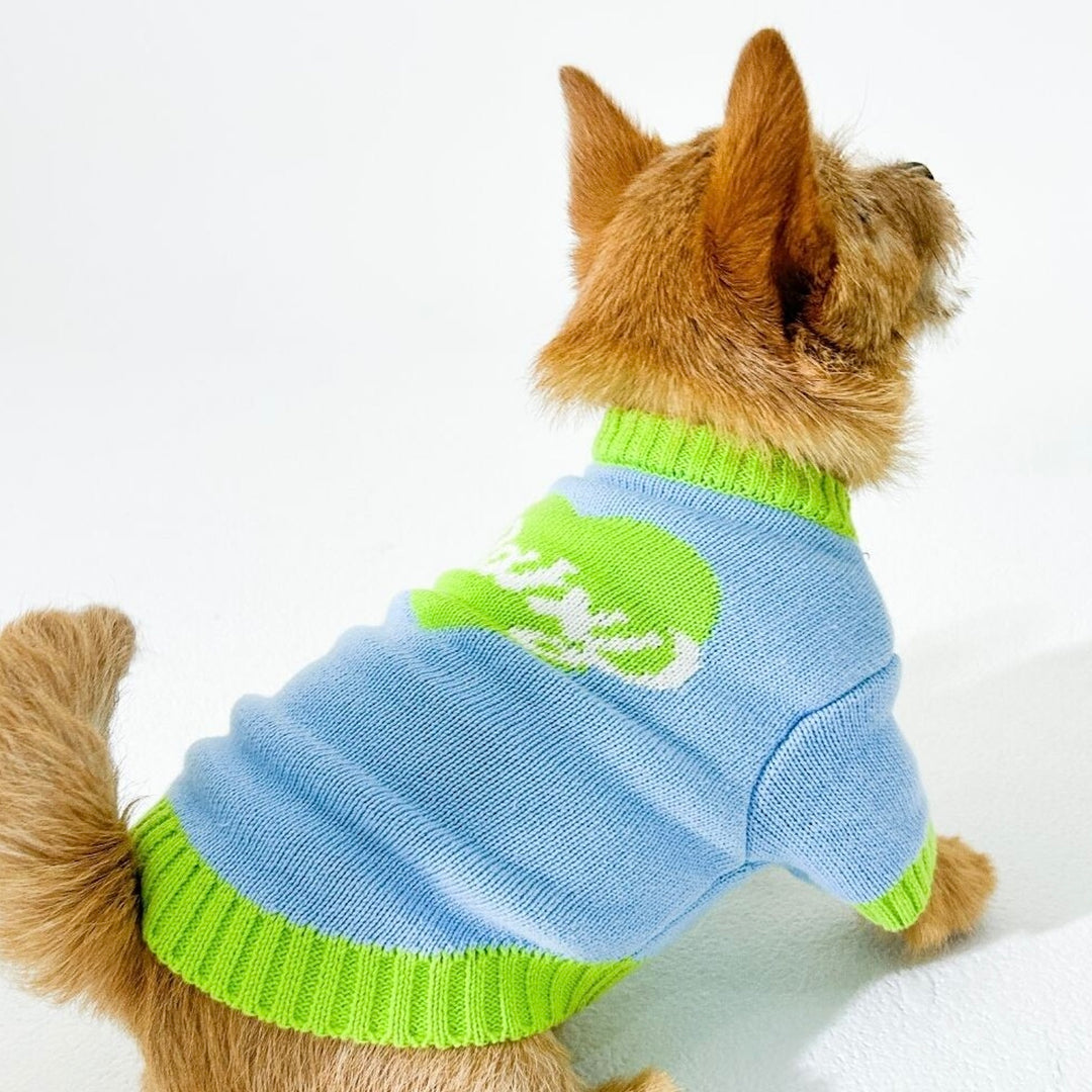 即納【TOOF】Baby Heart Sweater（Green / Blue）