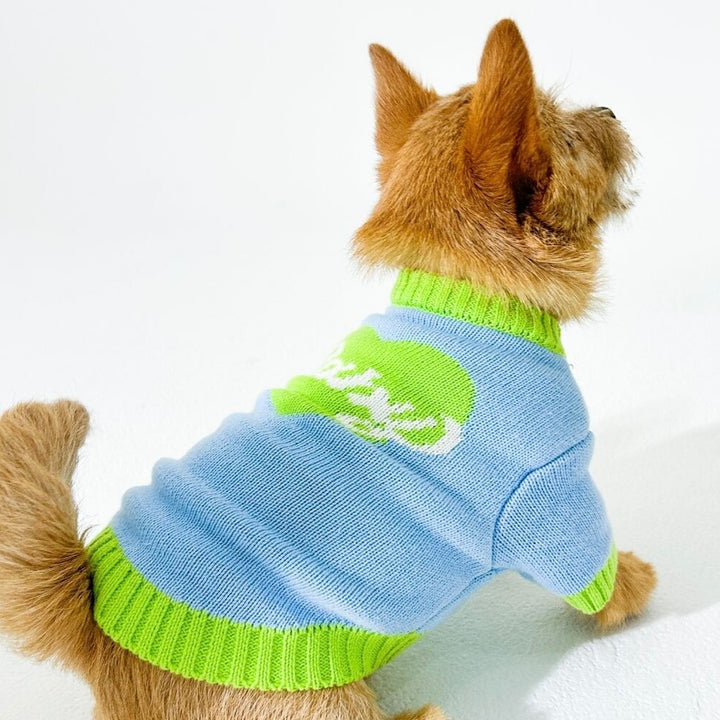 即納【TOOF】Baby Heart Sweater（Green / Blue）