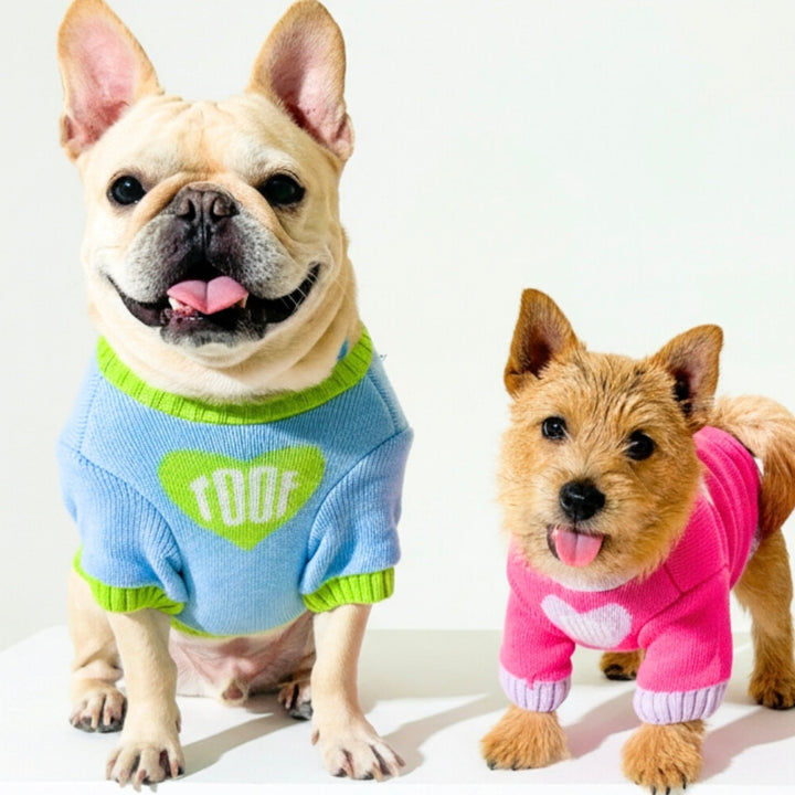 即納【TOOF】Baby Heart Sweater（Green / Blue）