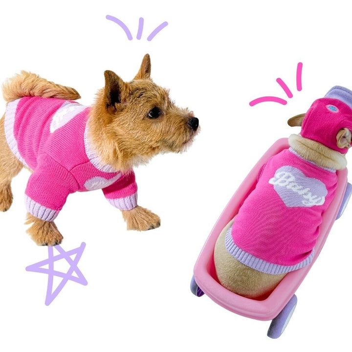 即納【TOOF】Baby Heart Sweater（Pink / Lavender）