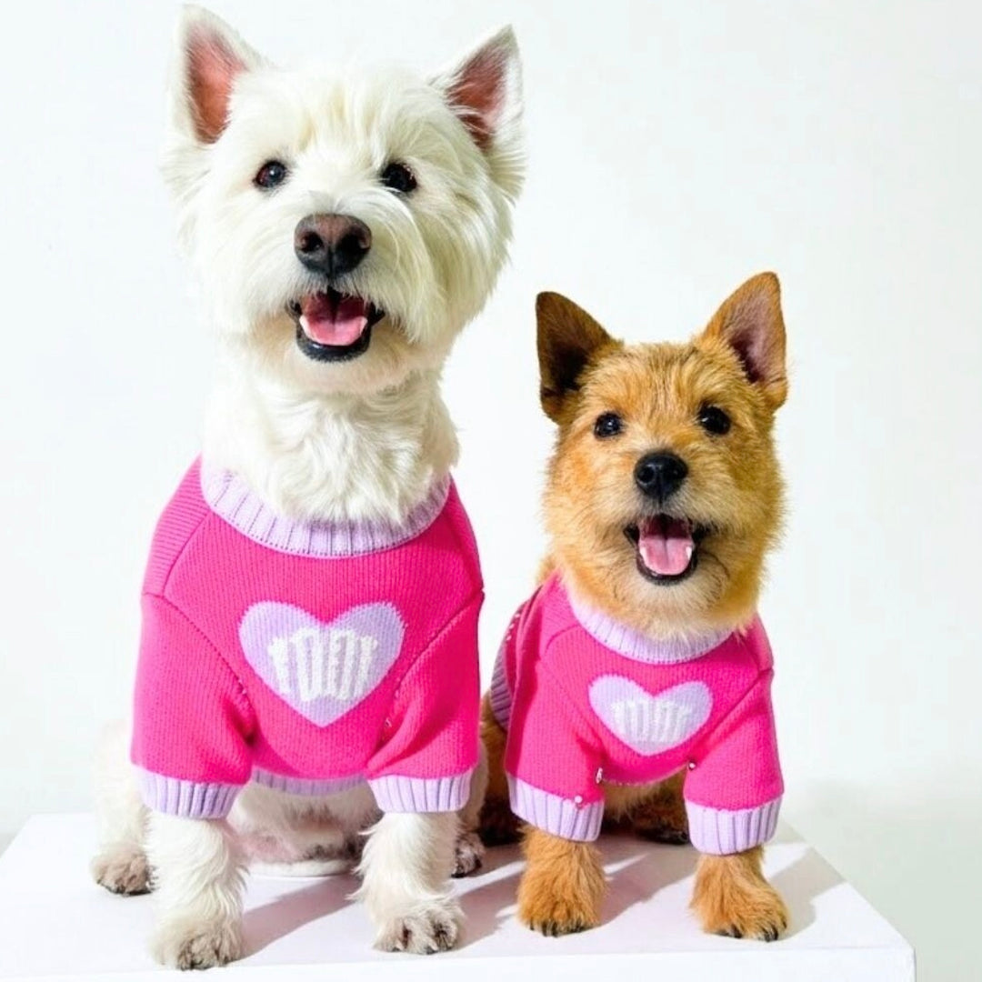 即納【TOOF】Baby Heart Sweater（Pink / Lavender）