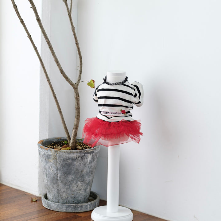 即納【BeBe Breath】Balloon Stripe Top（Ivory）