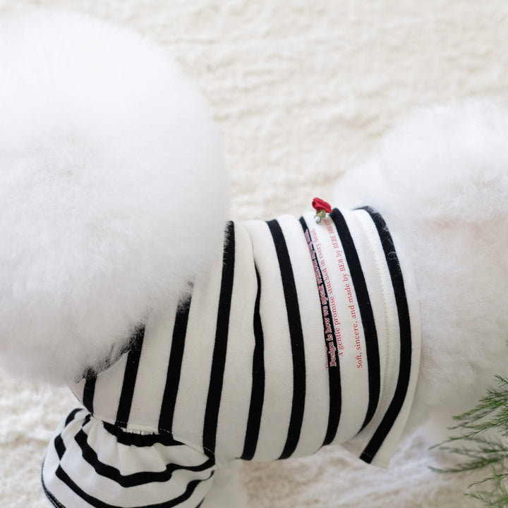 即納【BeBe Breath】Balloon Stripe Top（Ivory）