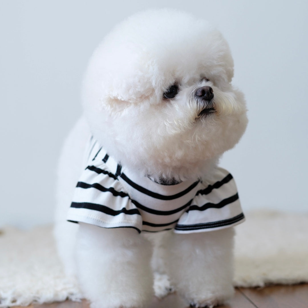 即納【BeBe Breath】Balloon Stripe Top（Ivory）