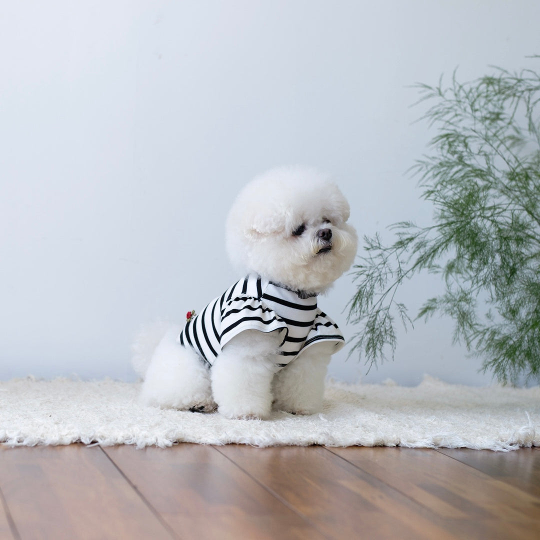 即納【BeBe Breath】Balloon Stripe Top（Ivory）