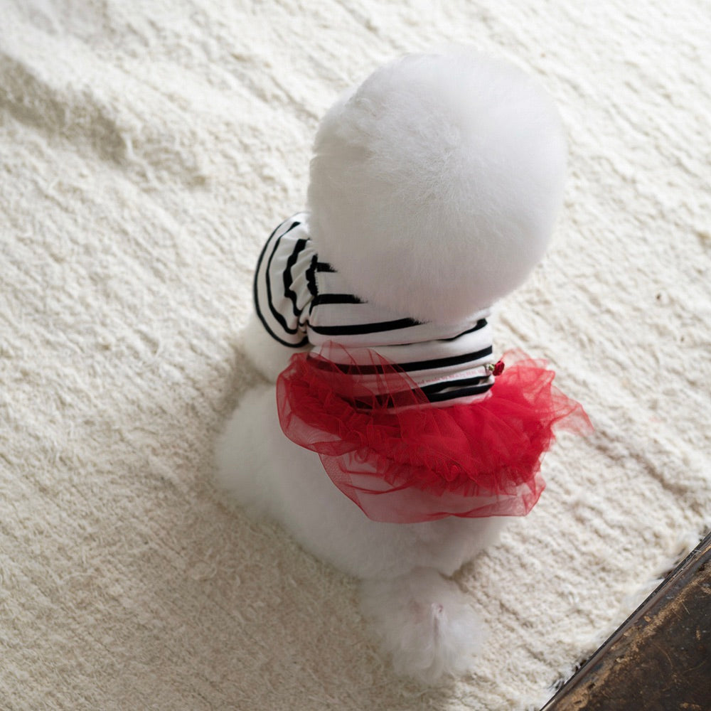 即納【BeBe Breath】Balloon Stripe Top（Ivory）