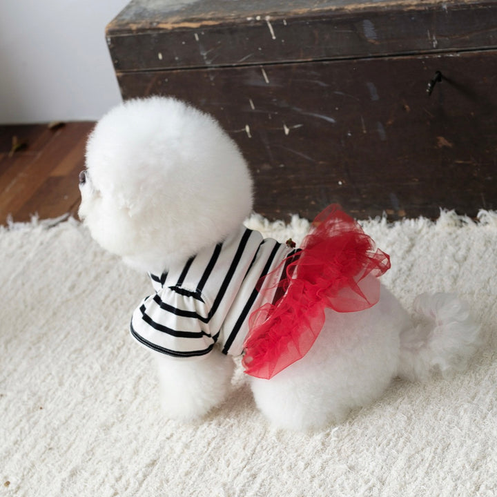 即納【BeBe Breath】Balloon Stripe Top（Ivory）