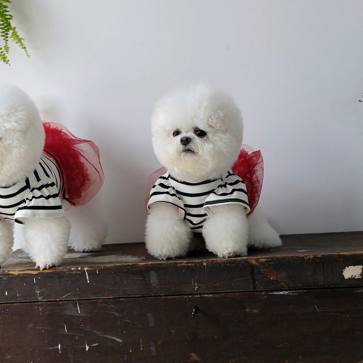 即納【BeBe Breath】Balloon Stripe Top（Ivory）