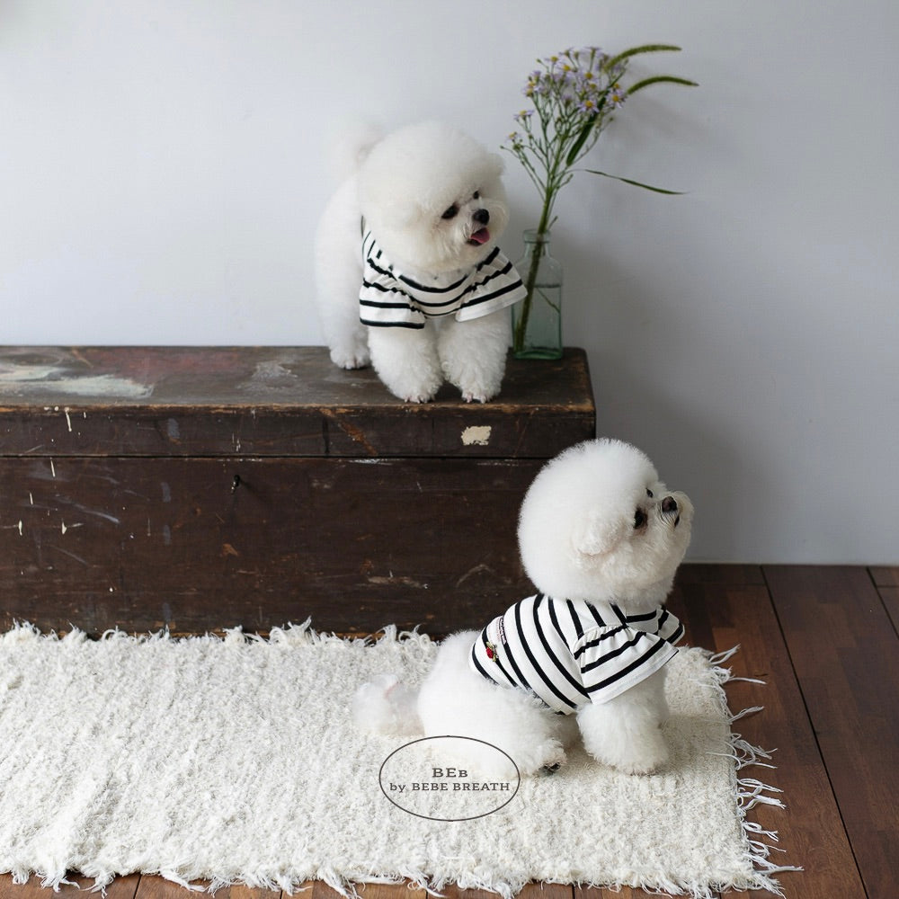 即納【BeBe Breath】Balloon Stripe Top（Ivory）