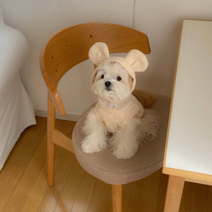 ※予約販売【OUNCE】Teddy Bear Vest & Bonnet（Cream）