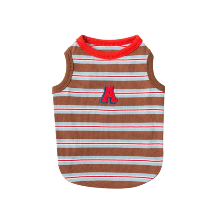 ※予約販売【andblank】A Stitch Stripe Sleeveless（Brown）
