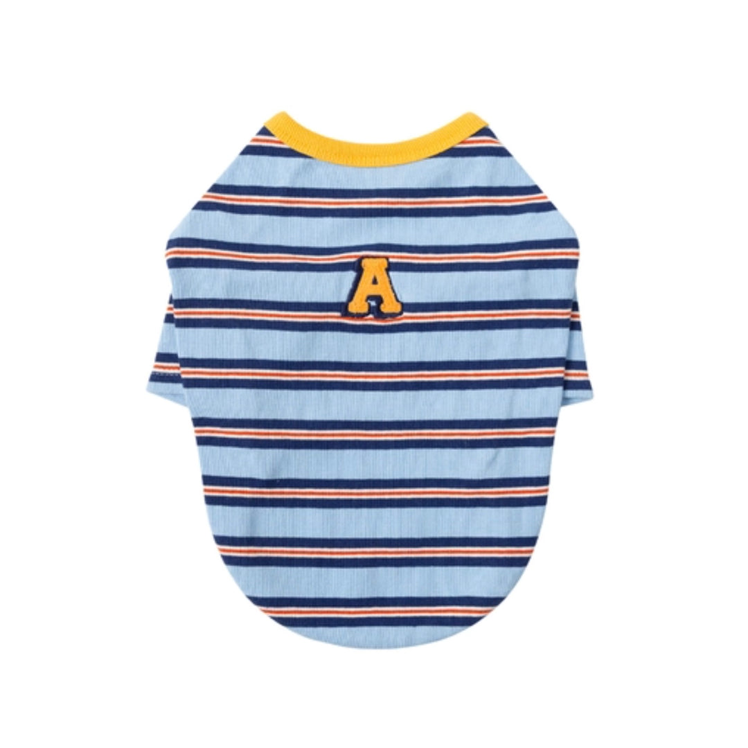 ※予約販売【andblank】A Stitch Stripe Short Sleeve（Blue）
