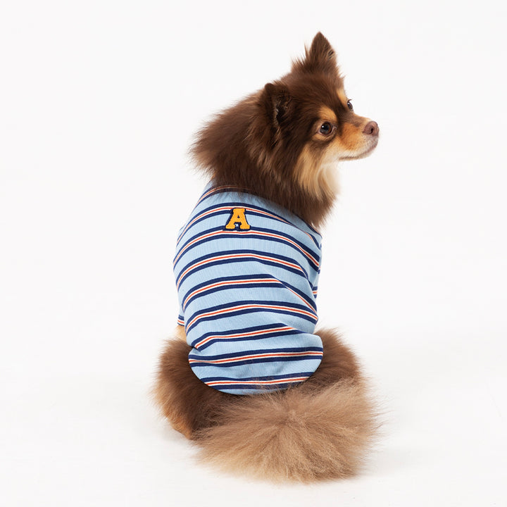 ※予約販売【andblank】A Stitch Stripe Short Sleeve（Blue）