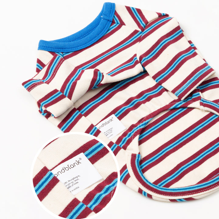 ※予約販売【andblank】A Stitch Stripe Short Sleeve（Ivory）