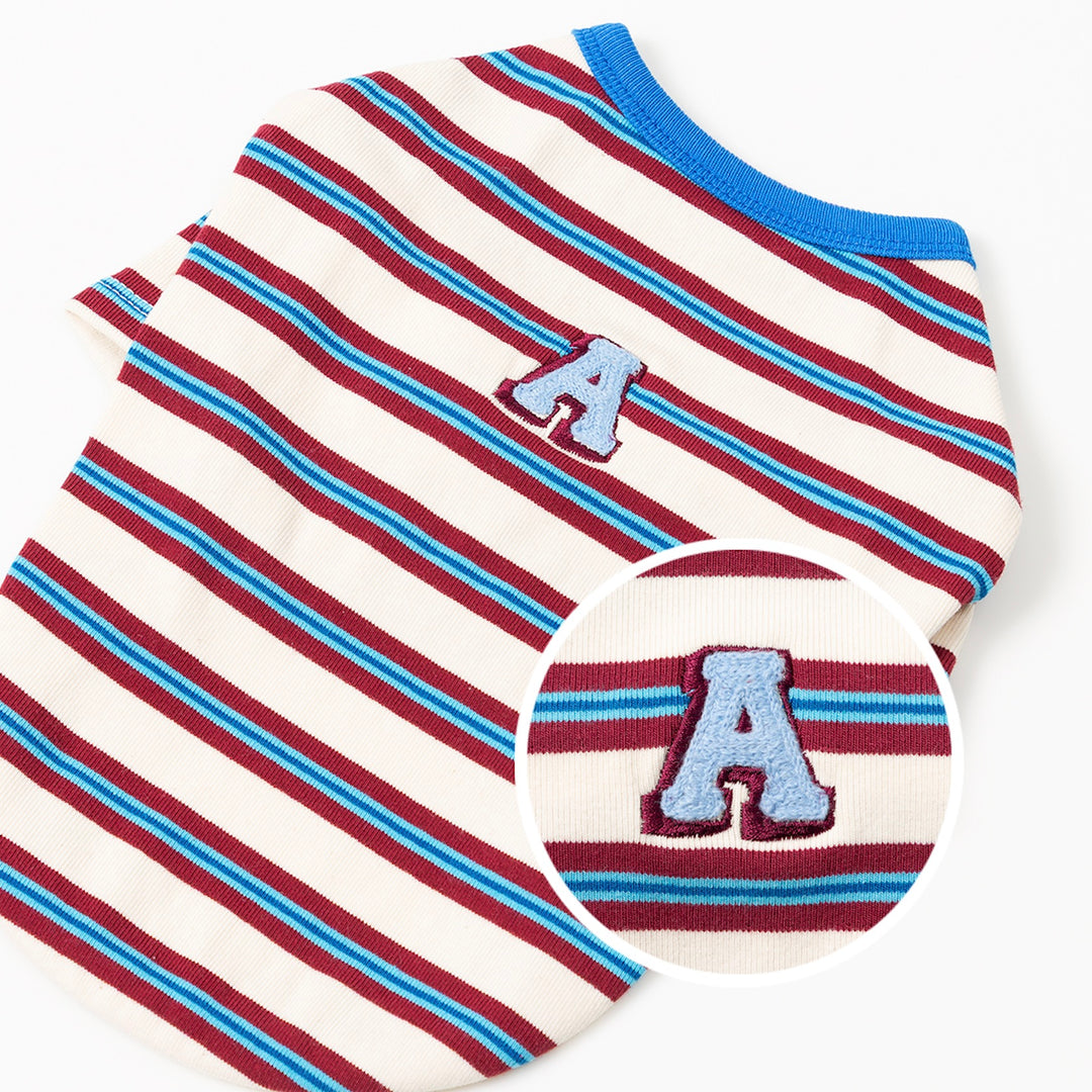 ※予約販売【andblank】A Stitch Stripe Short Sleeve（Ivory）
