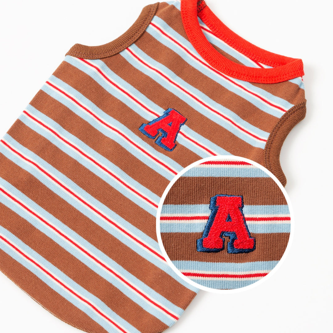 ※予約販売【andblank】A Stitch Stripe Sleeveless（Brown）