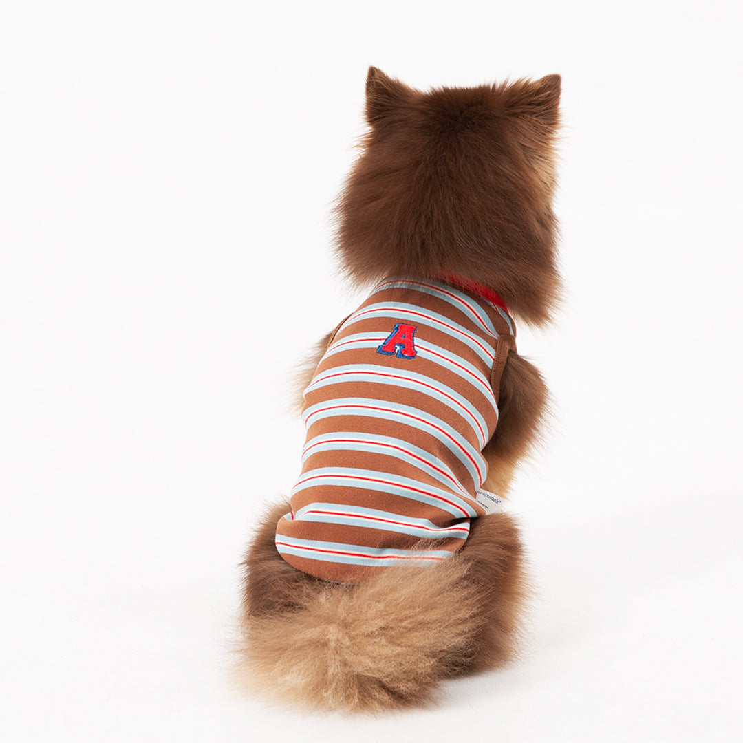 ※予約販売【andblank】A Stitch Stripe Sleeveless（Brown）
