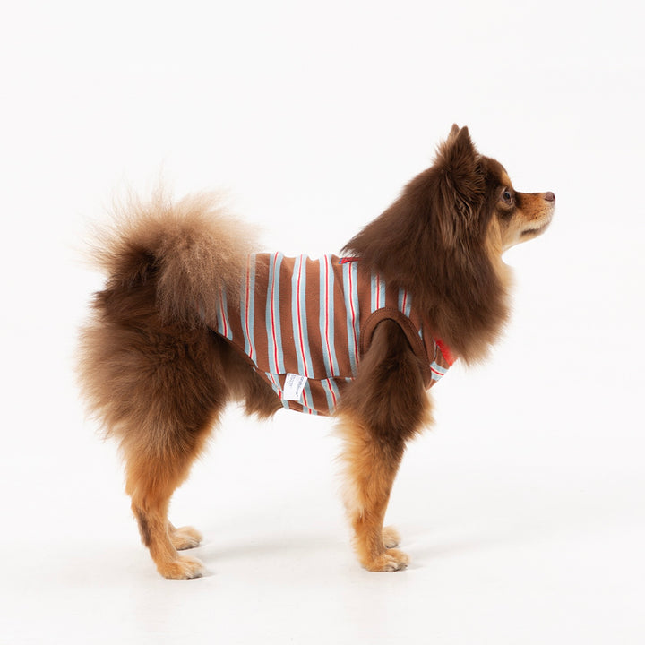 ※予約販売【andblank】A Stitch Stripe Sleeveless（Brown）