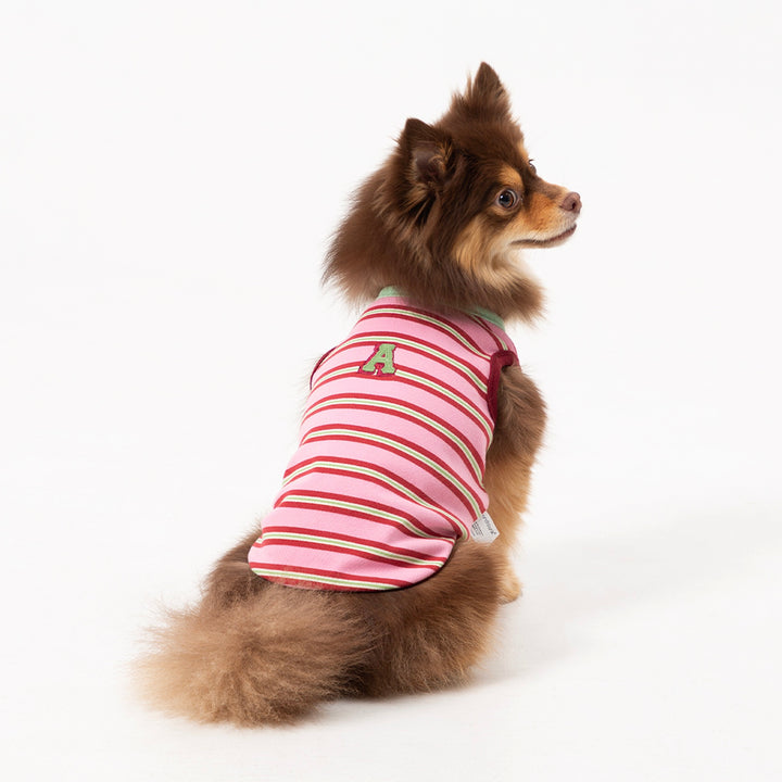 ※予約販売【andblank】A Stitch Stripe Sleeveless（Pink）