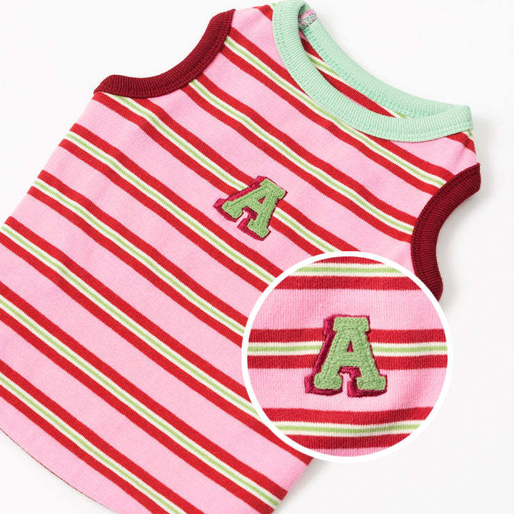 ※予約販売【andblank】A Stitch Stripe Sleeveless（Pink）