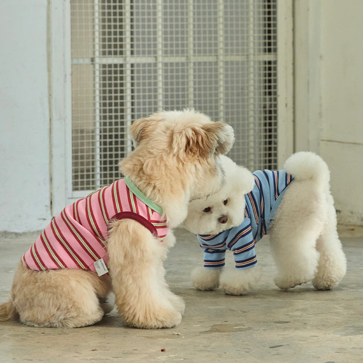 ※予約販売【andblank】A Stitch Stripe Sleeveless（Pink）