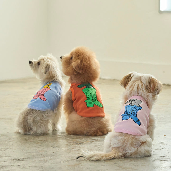 ※予約販売【andblank】Joy Bear Western Sleeveless（Sky Blue）