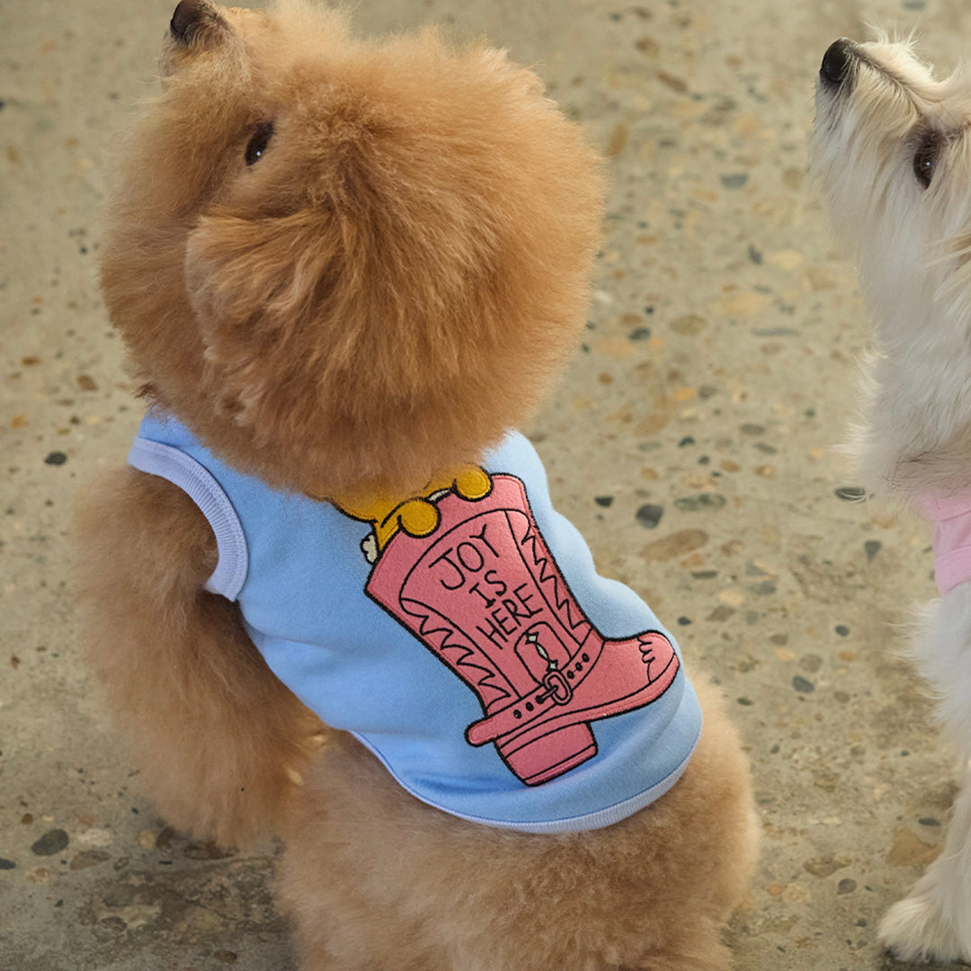 ※予約販売【andblank】Joy Bear Western Sleeveless（Sky Blue）