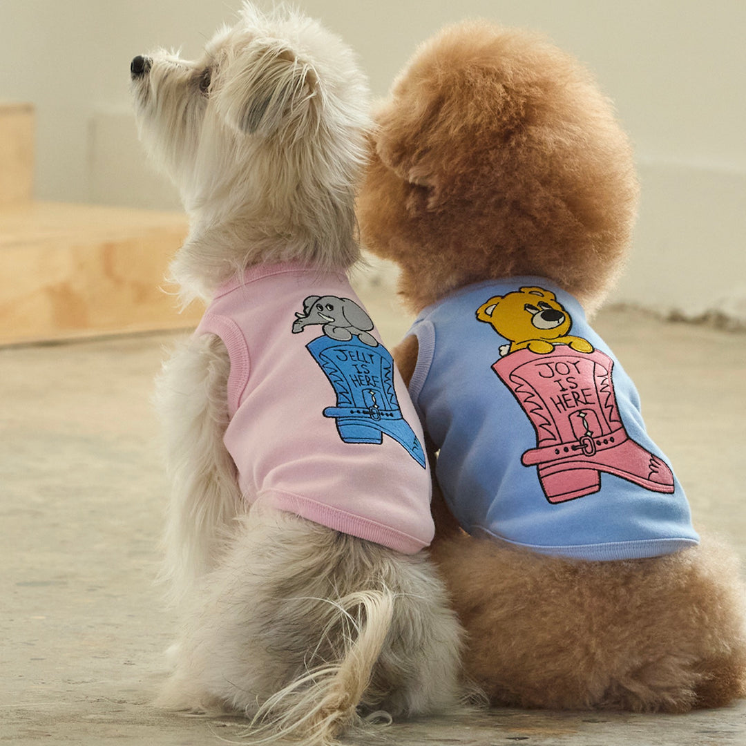 ※予約販売【andblank】Joy Bear Western Sleeveless（Sky Blue）