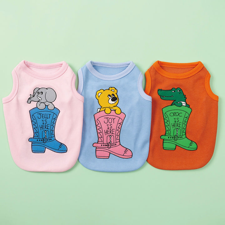 ※予約販売【andblank】Joy Bear Western Sleeveless（Sky Blue）