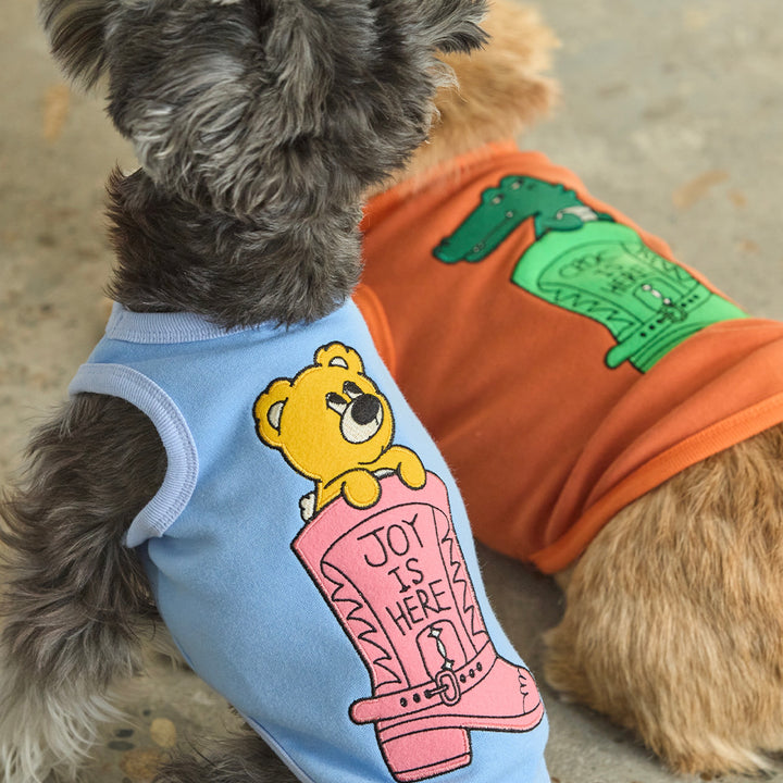 ※予約販売【andblank】Joy Bear Western Sleeveless（Sky Blue）