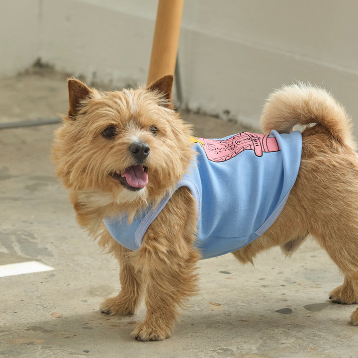 ※予約販売【andblank】Joy Bear Western Sleeveless（Sky Blue）